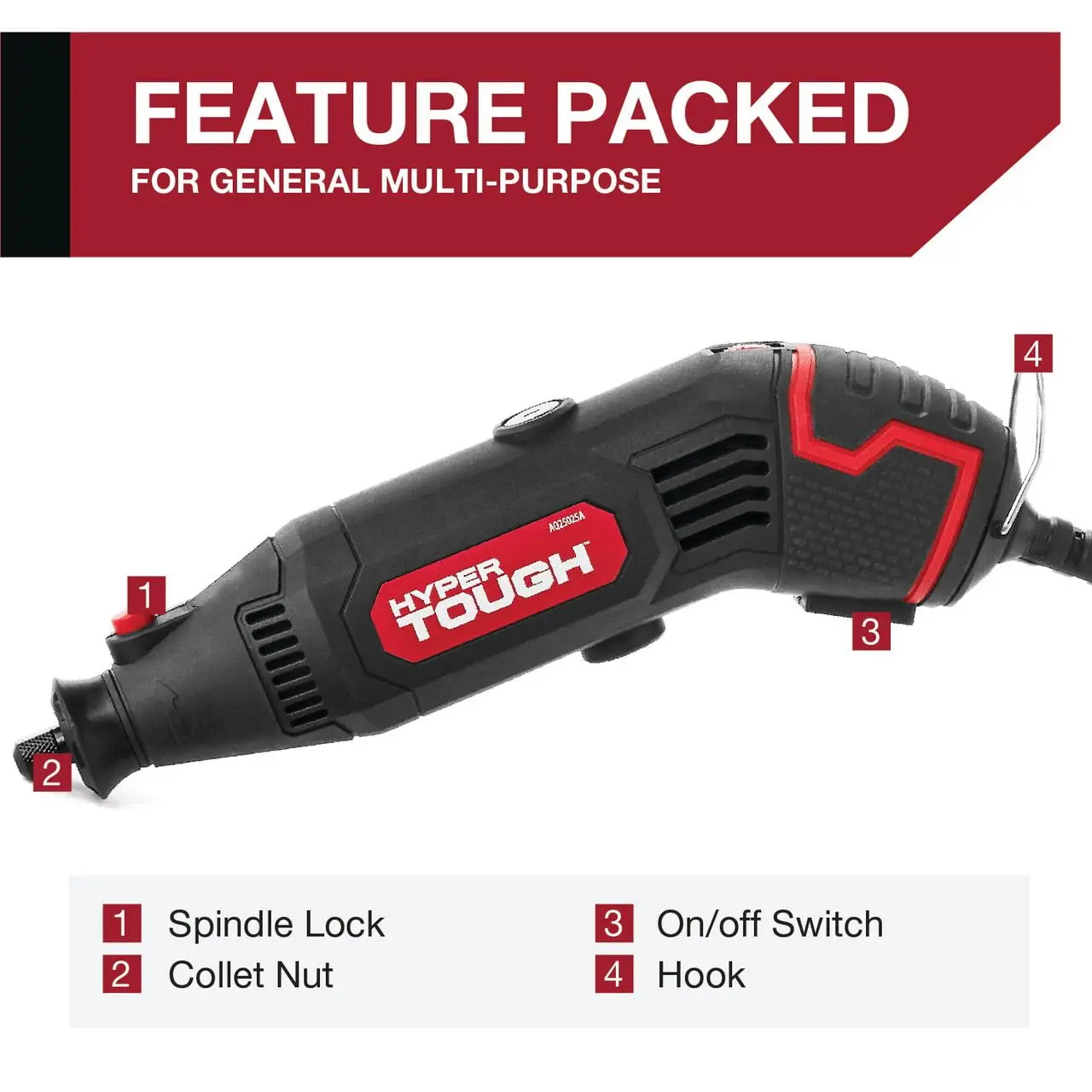 Hyper Tough 1.5 AMP Corded Rotary Tool with 105 Accessories, 120V Variable Speed and Storage Case