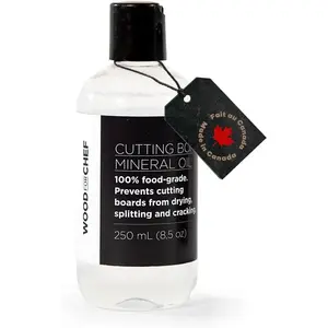 Food Grade Mineral Oil (8.5 oz) - Revitalize Cutting Board, Butcher Block, Countertops, Wood Utensils and Stainless Steel, Food Safe, Made in North America