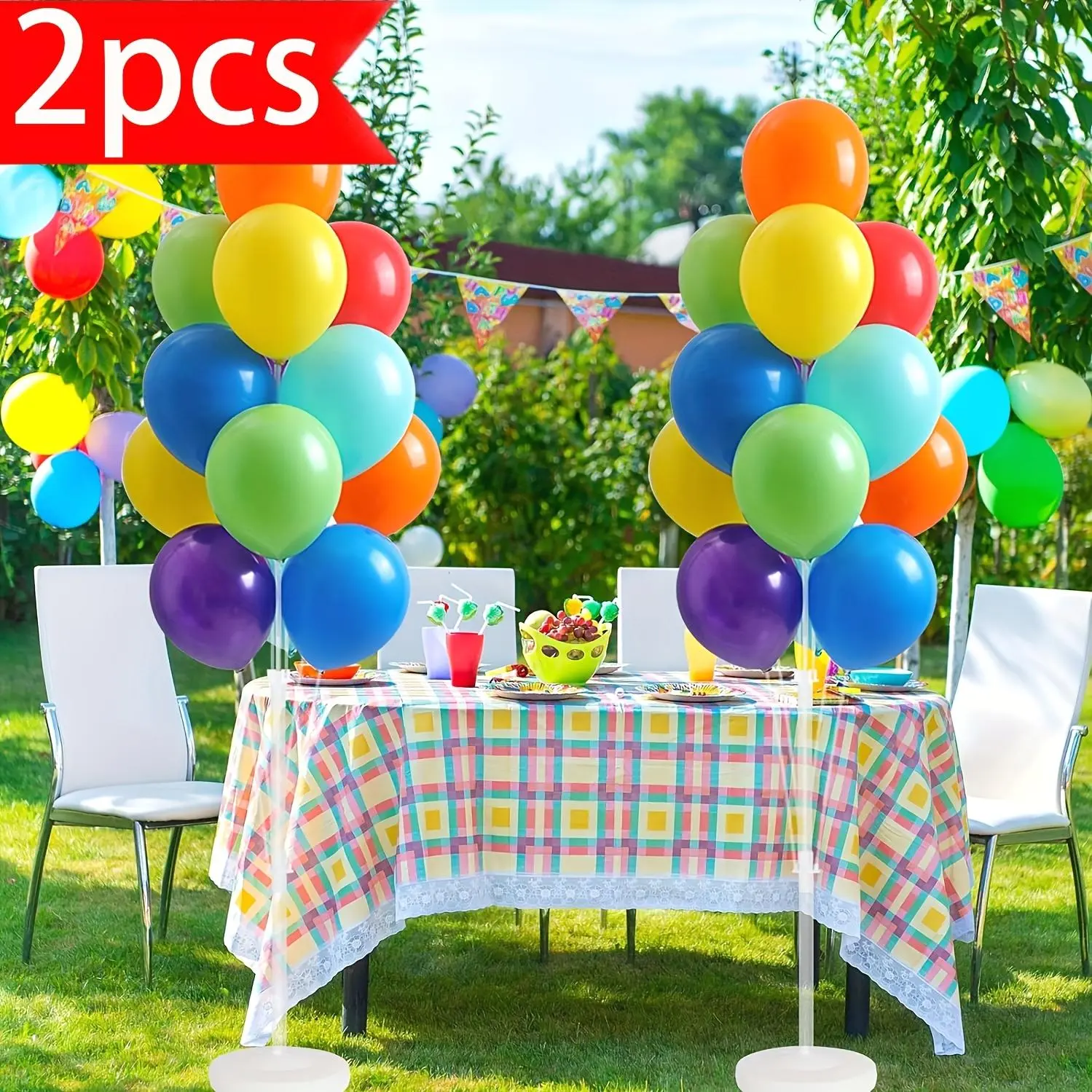 2 Sets Giant Column Shape Balloon Stands Kit - 13/19 Tube, 51/63 in Sizes, Base + Pillar Included, for Wedding, Birthday, Holiday Decorations