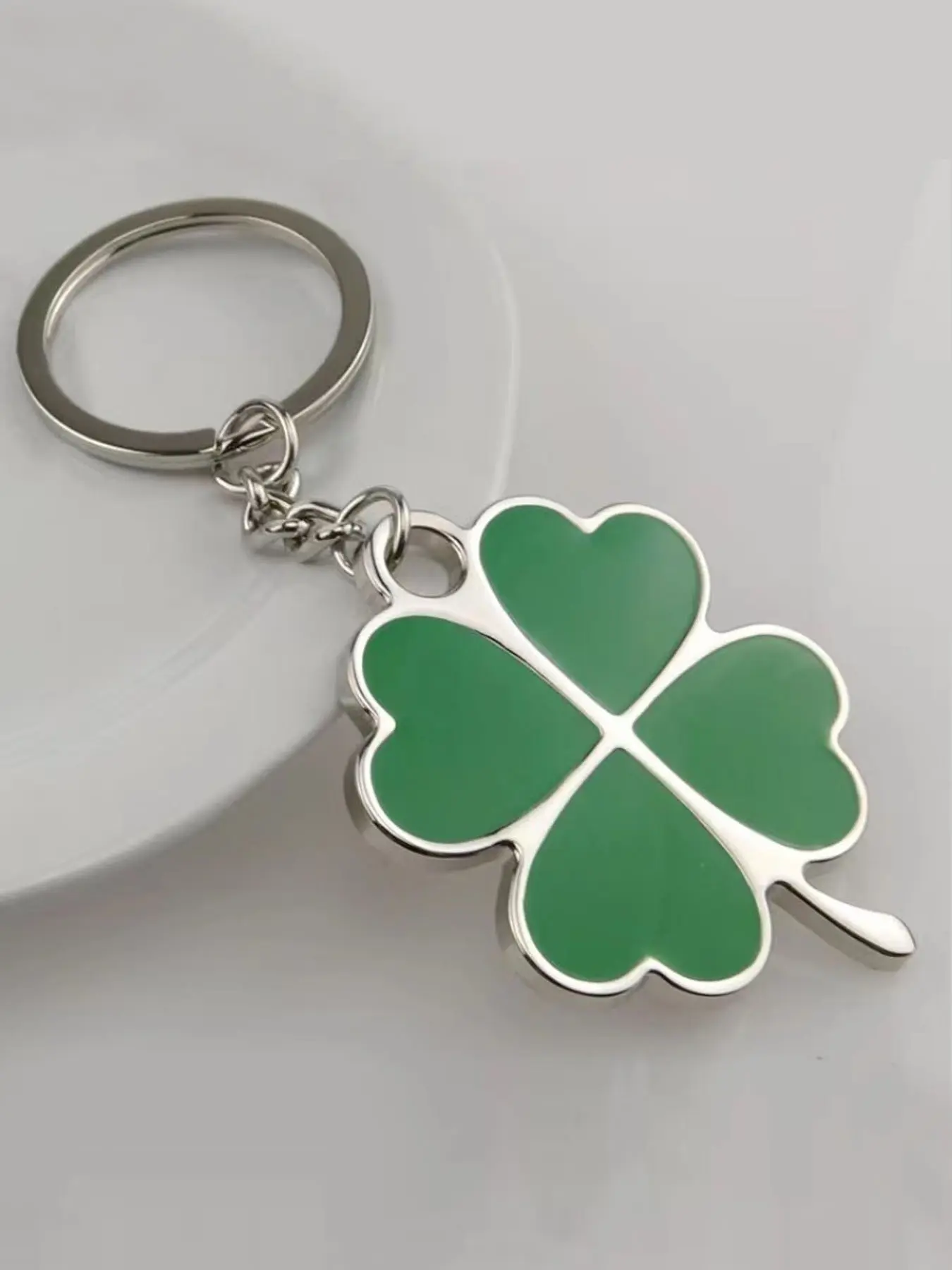 1/20pcs Lucky Four-leaf Clover Keychain, Creative Green Leaf Pendant Car Key Chain Bag Pendant, Keychain For Bags, Keychain For Car Keys, Keyrings
