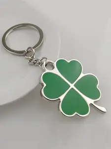 1/20pcs Lucky Four-leaf Clover Keychain, Creative Green Leaf Pendant Car Key Chain Bag Pendant, Keychain For Bags