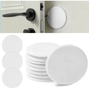 12 Pack 8cm White Door Stoppers for Wall, Self-Adhesive Shock Absorbent Bumpers, Wall Protector Pads for Door Knobs, Prevents  and , Noise Reduction