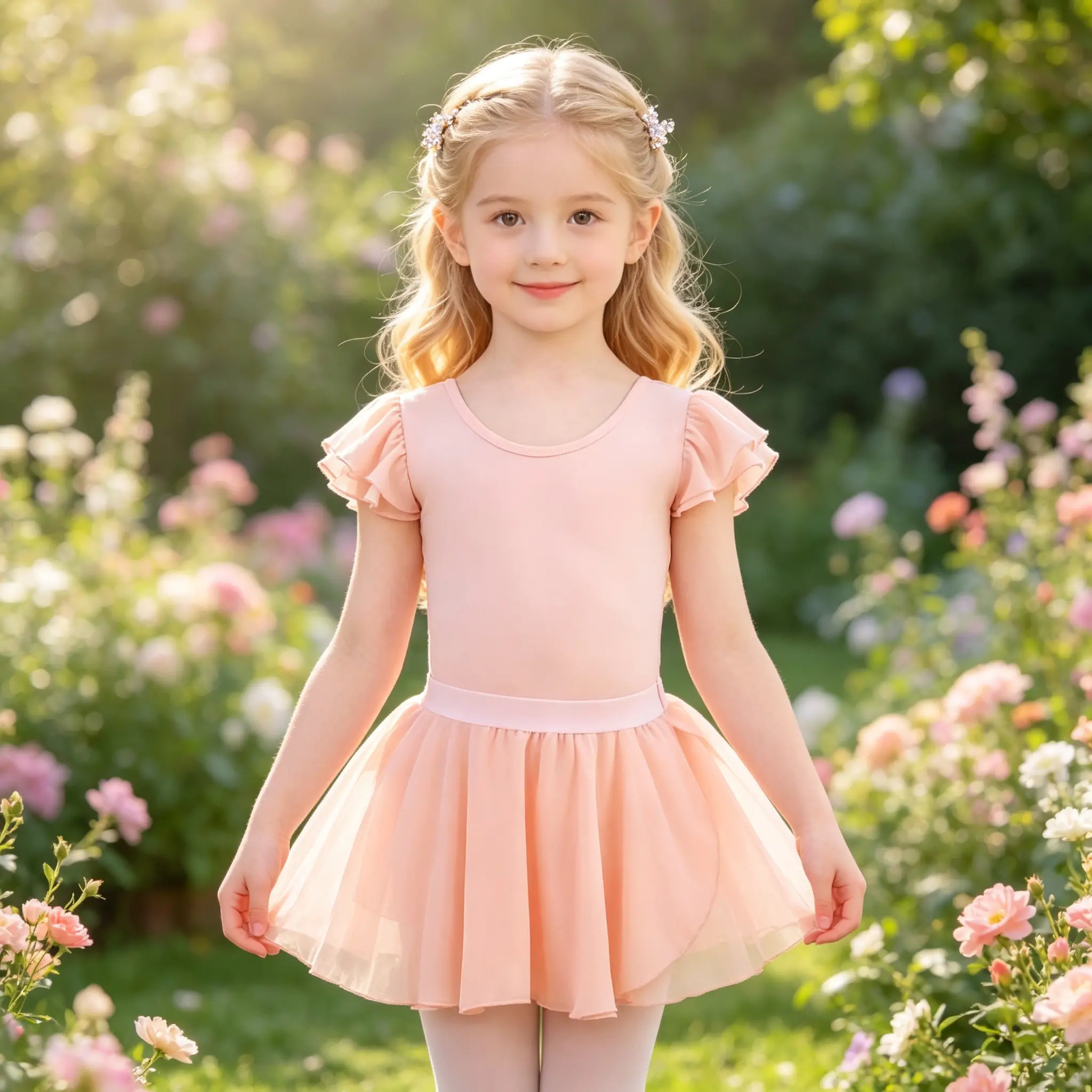 Girls' Multi-Age Polyester 1-Piece Ballet Dance Dress - Stretchy Flexible Flutter Short Sleeve, Criss-Cross Cutout Back, Chiffon Skirt for Toddler Dance Lessons, Recitals