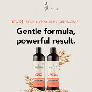Sukin Sensitive Scalp Care Shampoo & Conditioner - Gentle Chamomile & Oatmeal Formula for Delicate Scalps, Fragrance-Free, Reduces Dryness, Nourishes & Balances Hair