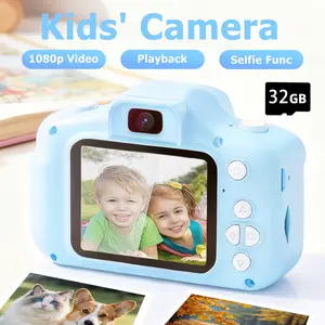 Cartoon Camera Toy, HD Digital Camera with 32GB Memory Card, Camera Toy With Game Functions, Portable With A Lanyard, Perfect Gift for Boys