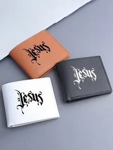Gothic Jesus Print Wallet for Men and Women, Neutral PU Leather Credit Card Holder, Simple Christian Wallet, Daily Use, Religious Gift