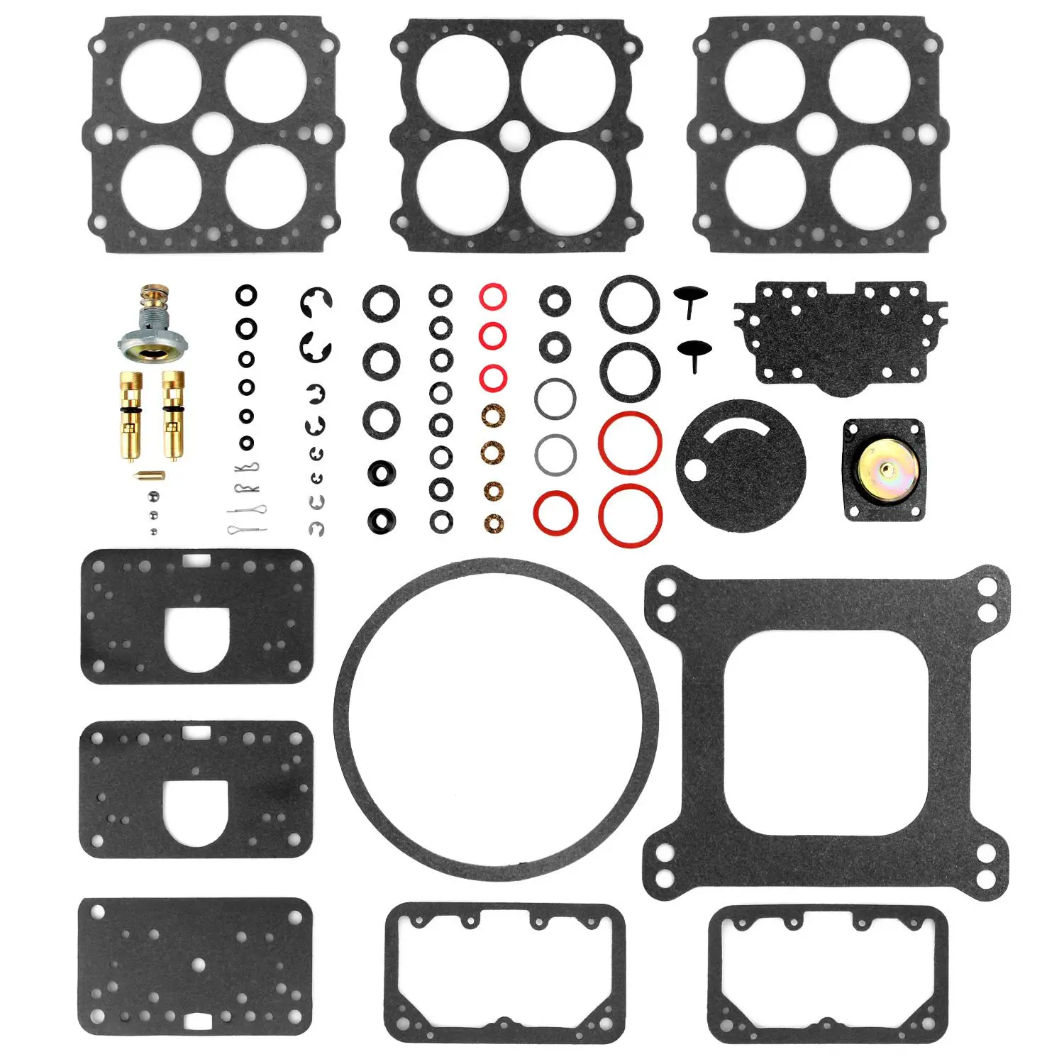 4-Barrel Carburetor Rebuild Kit – Complete Gasket & O-Ring Set with Float, Needle & Seat, Accelerator Pump Diaphragm for DIY Rebuild,Car Stuff Universal Fit for Most Models,Must-Have Cars Accessories