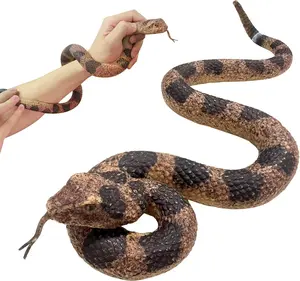 Realistic Fake Snakes Toy Soft Rubber Snakes to Keep Birds Away - Rattlesnake Toys for Garden Props to Keep Birds Away, Scare Squirrels, Mice, Pranks Halloween Decoration Props