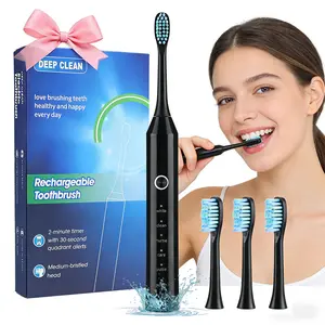 Sonic Electric Toothbrush for Adults Smart Timer 6 Modes Deep Clean Rechargeable Toothbrush with 4 Brush Heads Toothbrush Oral Care