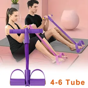 Multifunctional Foot-Pedal Tightener, Home Fitness Equipment, Yoga Abdominal Strengthening Elastic Band Pull Rope