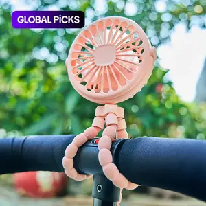 USB Rechargeable Foldable Fan with 8-claw Design, Small Desktop Silent Mini Folding Fan, Octopus Handheld Fan Stand for Summer Camping, Office, Car and Home #GLOBAL PICKS
