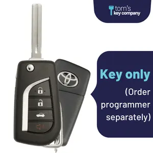 Refurbished Toyota LOGO Camry Keyless Entry Remote Key ("H" Chip Key with 4 Button Remote Flip Key) HYQ12BFB-4B-H-FLP-LOGO-REFURB