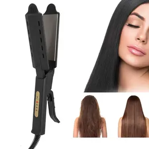 Hair Straightener, Professional Salon PTC Constant Temperature Technology Hair Styling Tools Flat Iron for Any Hair Type Auto Temperature Lock Black (US-Plug)