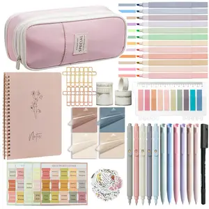 Bible Study Supplies Set, 1 Set Bible Study Supplies Set, Including Highlighter & Storage Bag & Sticky Note & Pen & Sticker, School Supplies, Stationery Set