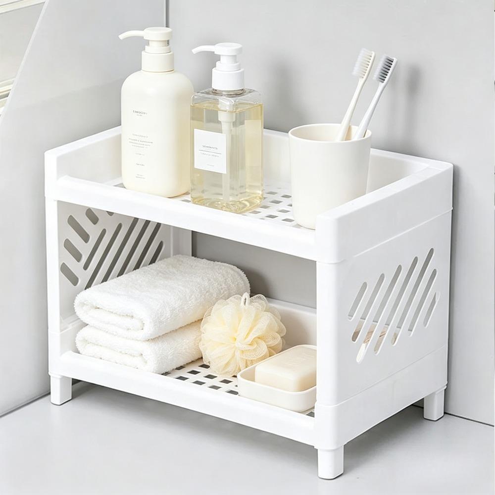 Rectangular Bathroom Storage Shelf – Multi-Purpose Organizer for Bathroom, Desk, Cosmetics & Stationery