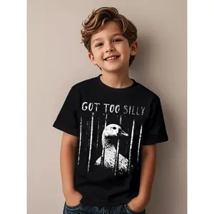 Got Too Silly Goose Meme Funny Goose Jailbird Prison Funny Aesthetic Graphic Kid T-Shirt Popular Kid T Shirts Trendy Cool Tees Tops for Kid
