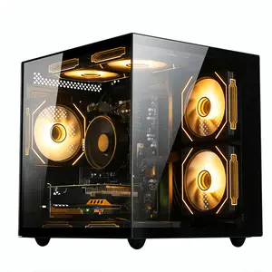 RGB Gaming Prebuilt Tower PC – AMD Ryzen 5 3500X, 16GB DDR4, 512GB SSD, RX560 4G GPU, 7 Switchable RGB Fans, WiFi 6, HDMI/DP, Black Desktop for PC Gaming & Home Use