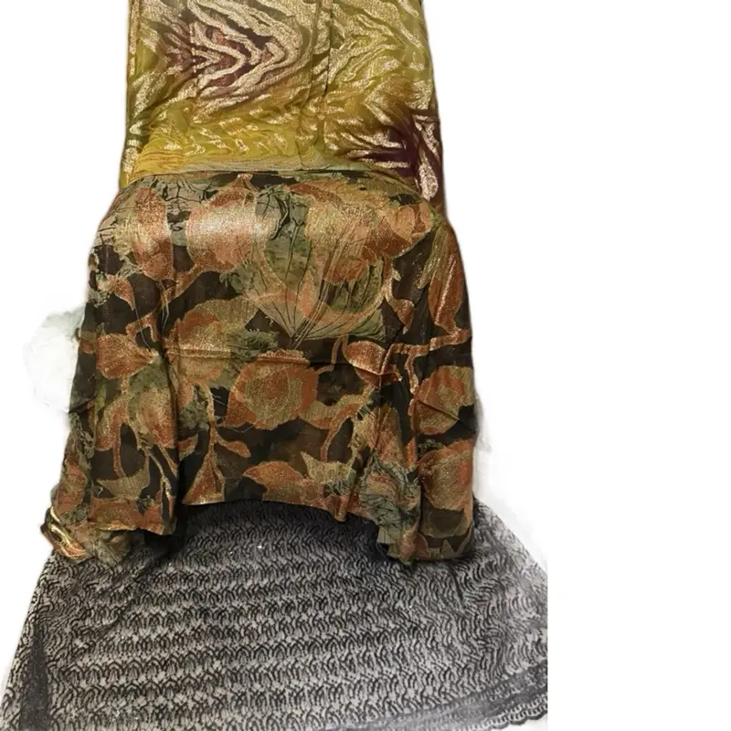 Dirac Faransawi Full Set - High Material, Floral Pattern, Gold and Green Colors, Comfortable and Durable Fitted