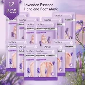 Lavender hand and foot mask, moisturizing yet non-greasy, rich in nourishing essence, perfect for keeping hands and feet hydrated during winter. A great gift, for holidays or birthdays (12 sheets).