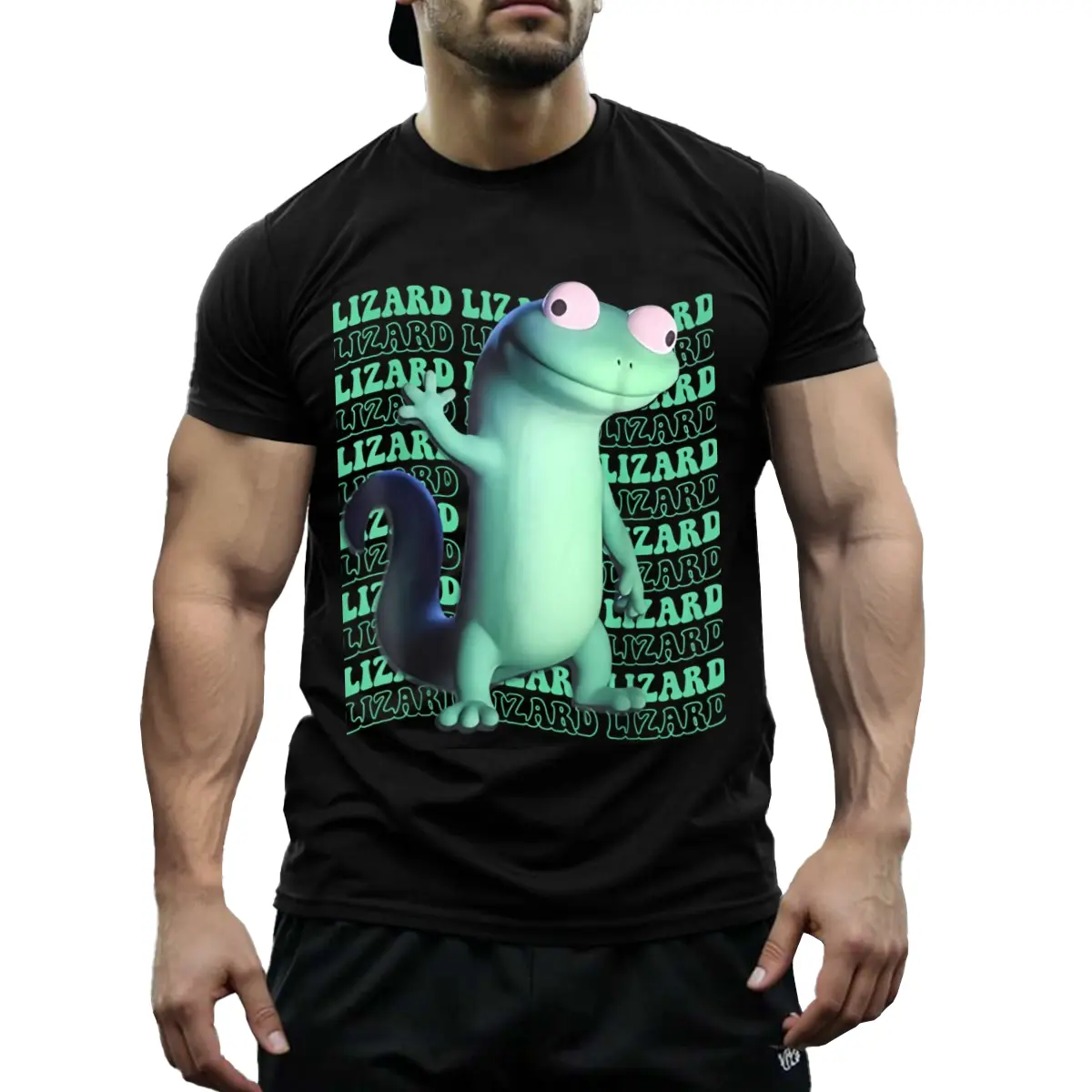 Funny Lizard Meme T-Shirt, Unisex Breathable Cotton Shortsleeve Round Neck Tee in a Casual Relaxed Fit for Daily Wear or Parties