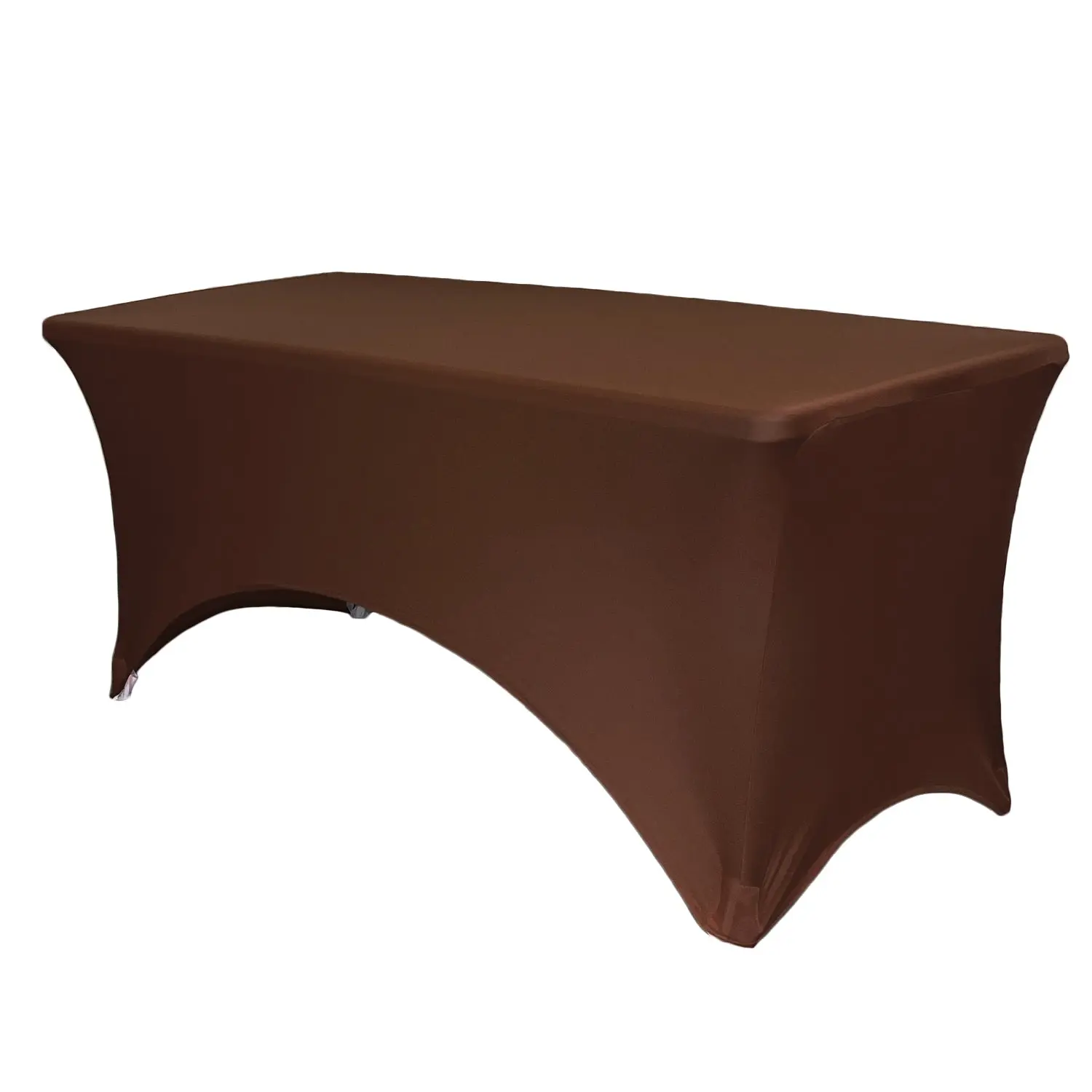 Stretch Spandex 8 ft Rectangular Table Cover Chocolate Brown