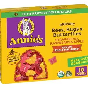 Annie's Organic Bees, Bugs, and Butterflies Fruit Flavored Snacks, 10 Pouches, 7 oz