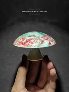 Ceramic Mushroom-shaped Lid Rest in Rouge Color