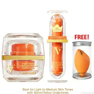 VC Official 5X Vitamin C Glow Twins Day & Night Duo Wrinkle Blasting Tinted Moisturizer & Overnight Repair Cream Hyaluronic Acid Niacinamide Vegan Hydrating Korean Skin Care