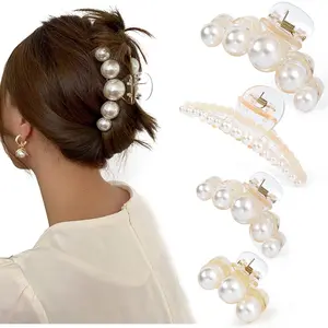 4 count Large  Hair Claw Clips for Women Girls, Hair Barrette Clamps for Thick Thin Hair, Fashion Hair Accessories Headwear Styling Tools for Party Wedding