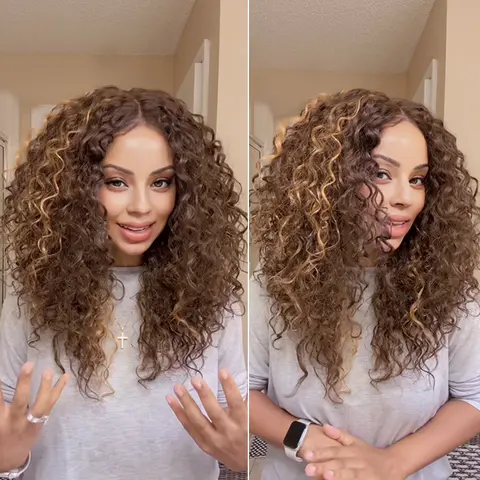 Frodio  Veralux™ Synthetic Fiber + Human Hair Curly Wig Middle Part Pre-Cut Lace | Ready To Wear #summervibes#SohoChic