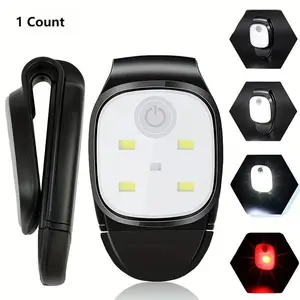 Clip-On Flashlight with 4 Lighting Modes, USB Rechargeable Portable Headlamp, Night Running Light, Safety Warning LED Lamp, Convenient Design