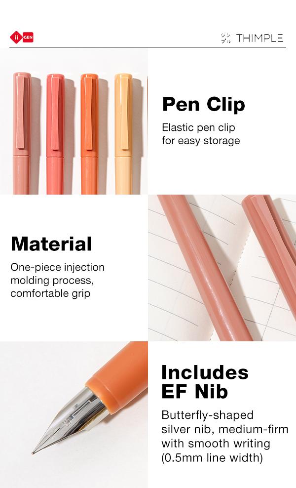 iiGEN THIMPLE Fountain Pen Set, EF Nib with 2 Blue Ink Refills & INK-ABSORBING AID, Smooth Writing for Journaling, Students & Office, Sketching, School Supplies & Gifts iiGEN THIMPLE Fountain Pen Set, EF Nib with 2 Blue Ink Refills & INK-ABSORBING AID, Smooth Writing for Journaling, Students & Office, Sketching, School Supplies & Gifts