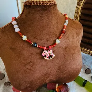 Handmade Summer Rocking Horse Beaded -Necklace