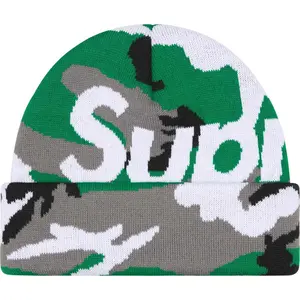 Supreme Camo Big Logo Beanie Green Camo