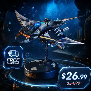 Graduation Gift ROKR Mechanical Manta Ray 3D Model Puzzle for Adults & Teens STEM Building Kit with LED Lights & Dual-wing Biomimetic Flapping MI06 Unique Desk Decor