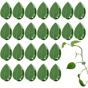 40 count  Climbing Wall Fixture Clips Self-Adhesive Hook Vines Traction Clips Invisible Holder Garden Green Leaf  Self-Adhesive Hook Wire Fixing Supporting