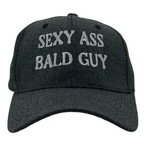 Sexy Ass Bald Guy Hat Funny Sarcastic Graphic Novelty Cap Funny Hats Funny Sarcastic  Novelty Caps for Men Black - Standard