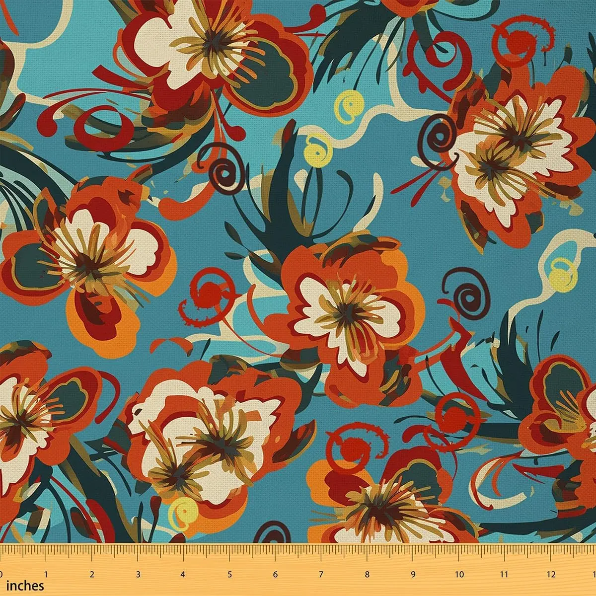 Floral Upholstery Fabric by The Yard,Vintage Style Flowers Pattern Reupholstery Fabric,Retro Fabric for Outdoor and Home DIY Projects,1 Yard, Durable Polyester, Elegant Floral Fabric
