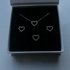 Dainty Icy 3 Piece Jewelry Set Necklace Earrings Ring with Elegant Design and Versatile Style