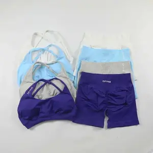 DFYNE Impact Set – Seamless One-Shoulder Sports Bra & High-Waisted Scrunch Shorts for Women, No Front Seam Workout Fit