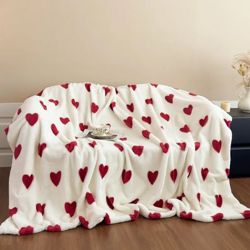 Rabbit Fleece Double Layer Multi-functional Duvet Blanket, Milk Fleece Blanket with Zipper, Thickened Fleece