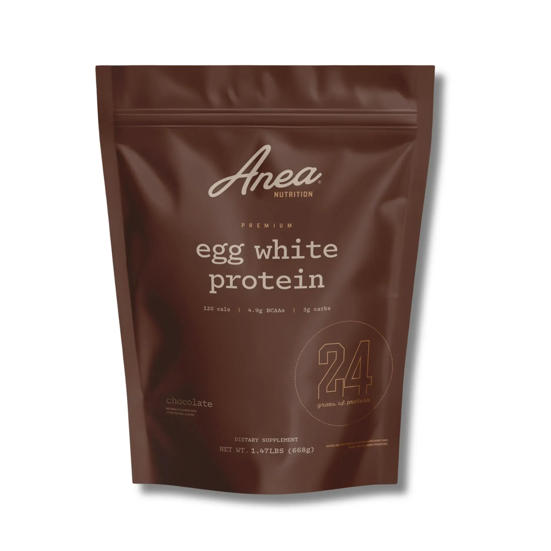 Anea Egg White Protein - 24g-25g Protein, Fat-Free, Cholesterol-Free, 4.9-5.2g BCAA, Complete Amino Acid Profile, Dairy-Free, Gluten-Free, Soy-Free, Made in GMP Facility