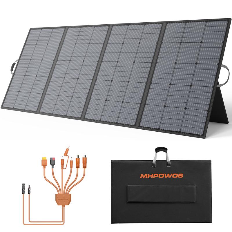 MHPOWOS Foldable Solar Panel Suitcase (400W/220W/110W) - Lightweight, Portable, Durable, IP67 Waterproof for Outdoor Use, Compatible with JACKERY ECOFLOW ANKER Goal Power Station