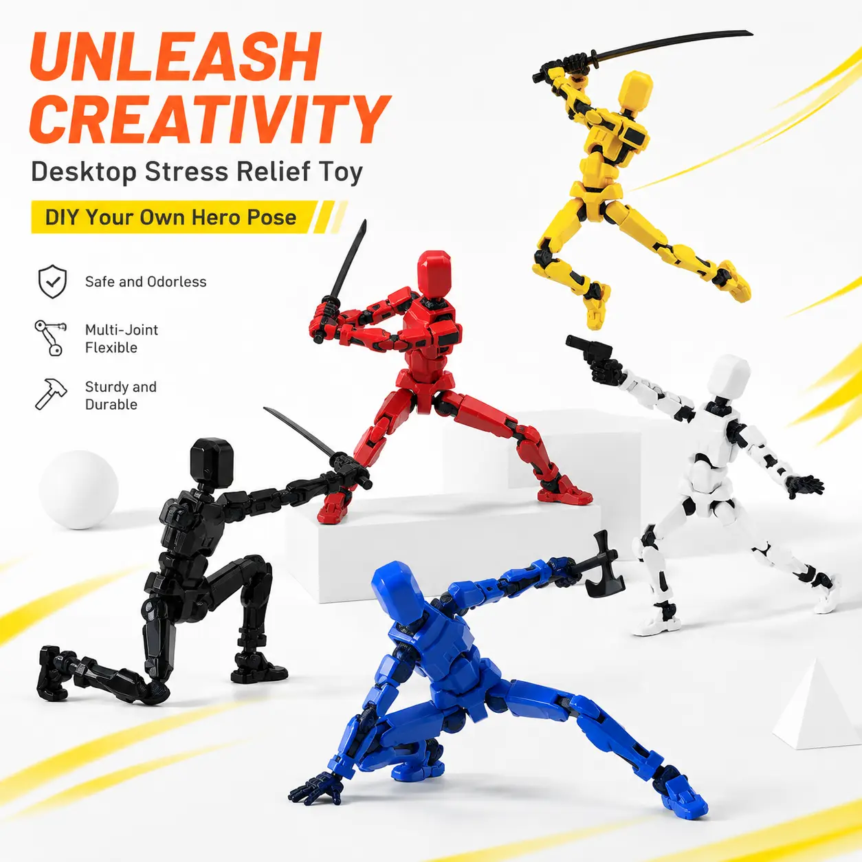 Assembly Completed-Titan 13 Action Figure,Dummy Robot 13 Action Figures Set,3D Printed Multi-Jointed Action Figures,Nova 13 Action Figure for Collectors Desktop Decorations