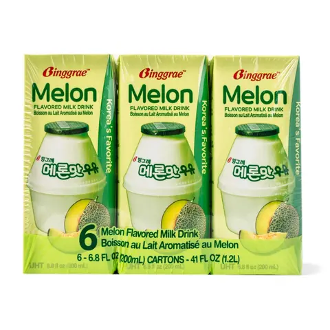 Binggrae Milk Drink, Melon Flavor 6ct⇥⇥⇥⇥⇥⇥⇥⇥⇥⇥