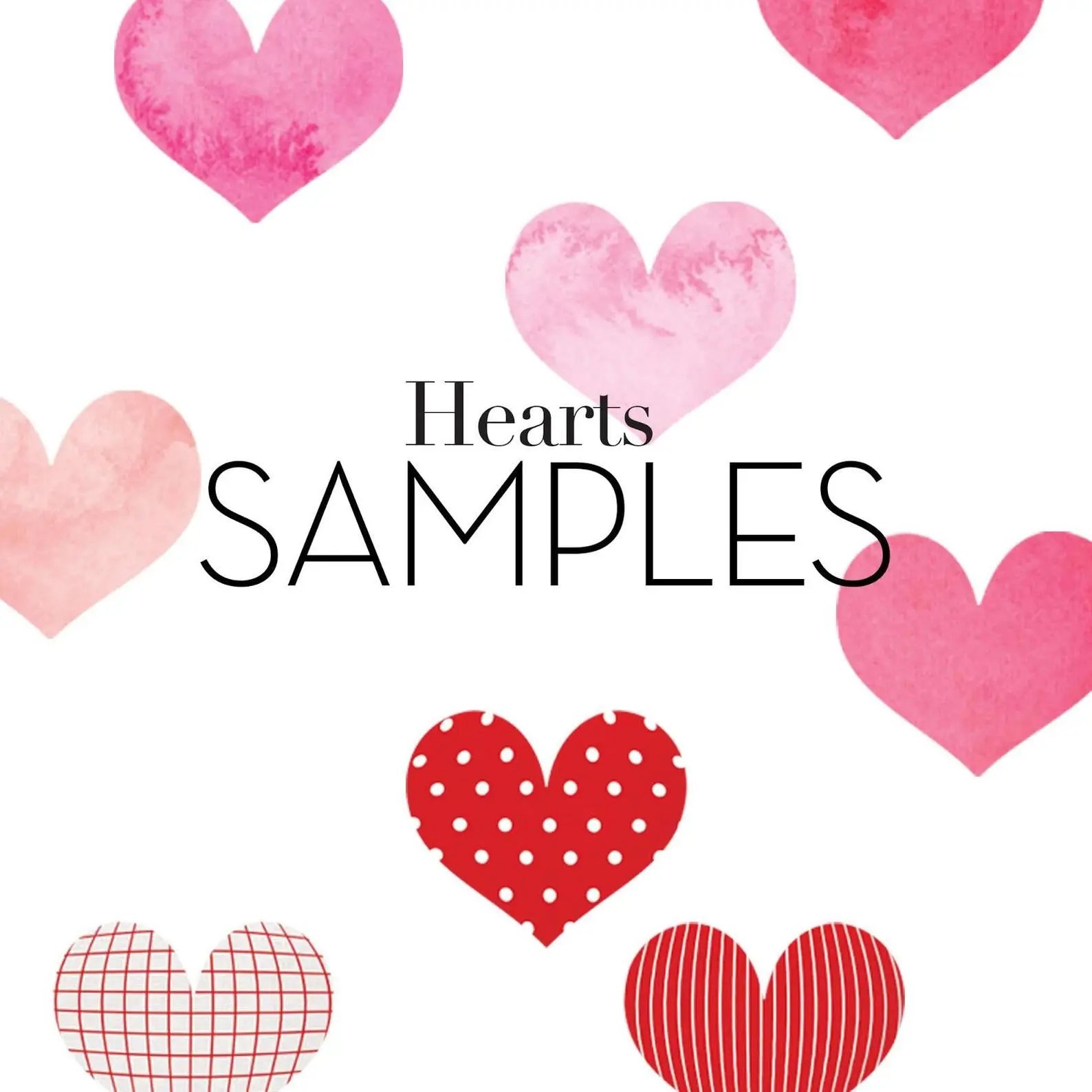 Premium Vinyl Watercolor & Patterned Hearts Auto-Adhesive Wall Stickers Sample Swatches - Pack, Peel and Stick Material, Colorful Wall Stickers & Murals, Premium Vinyl Peel And Stick Material, Auto-Adhesive Wall Stickers & Murals
