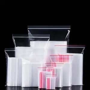 Clear Zipper Sealed Bag, 100pcs/set Kitchen Storage Bag, Reclosable Sealing Bags for Small Jewelry Packing