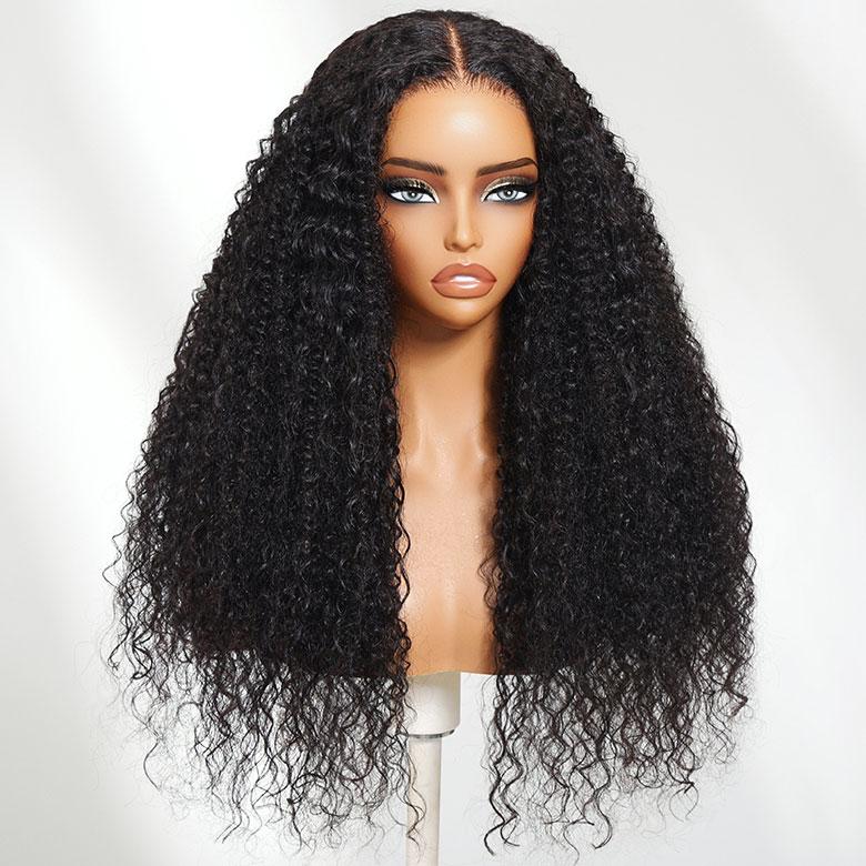 【Live Sale】Unice Water Kinky Curly Wig Blend Texture 7x5 HD Lace Closure Human Hair Wigs with Drawstring Glueless Wig
