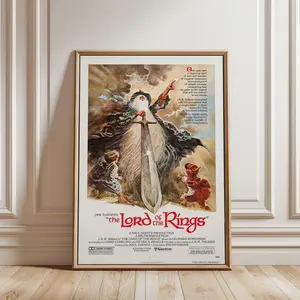 Retro Fellowship of the Ring Movie Unframed Poster - Fine Art Fantasy Film Print - Lord of the Rings Fan Collection Wall Decor - Middle-earth Nostalgia Art