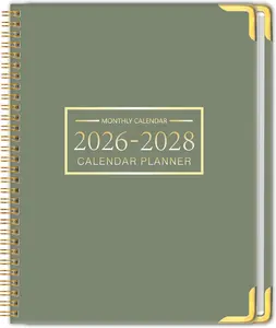Monthly Planner 2026-2028, Hardcover 3 Year Calendar 2026-2027-2028 Calendar Book from Jan 2026 - Dec 2028, 9“ X 11”, Spiral Bound,Organizer for Office, School, and Home,Green KAICN